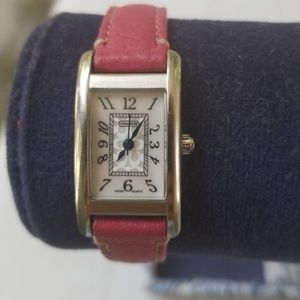 Pink Leather Coach Watch